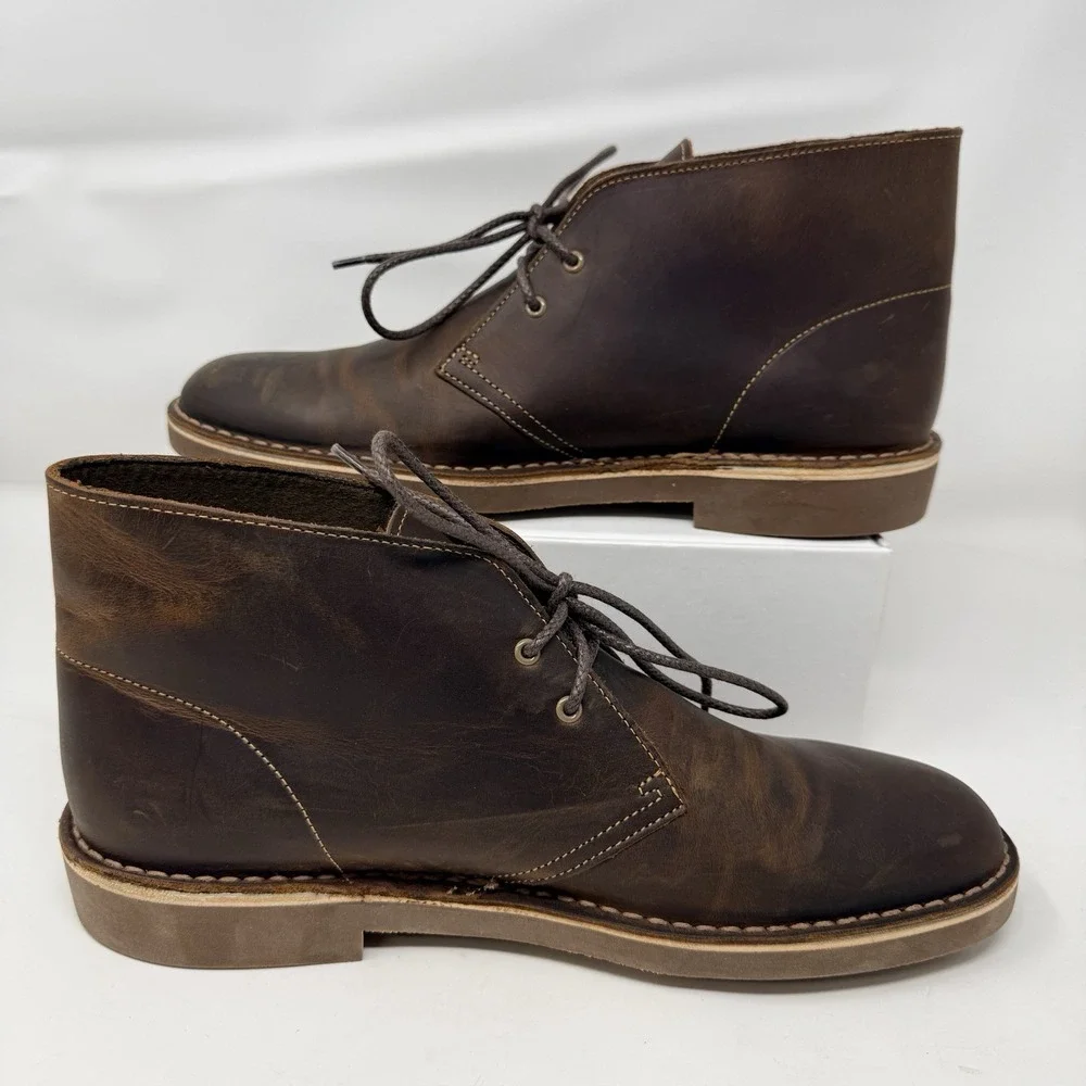 Clarks Bushacre 2 Desert Chukka Boots Men's Size 11 Brown Leather 15522 Casual